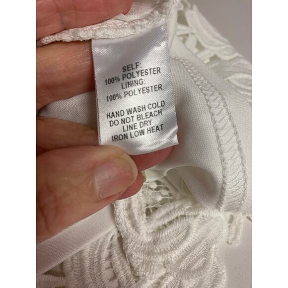 Lulus Mini Dress White Crochet Lace Romantic Dainty Coquette Womens SZ M - Picture 7 of 11
